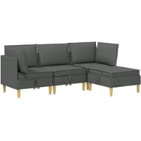 vidaXL Modulaire bankset met opslag 4 st Donkergrijs Stof