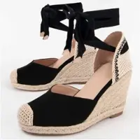 Montevita (Zwart, 41) Dames Espadrille Met Sleehak Balenci8 102923
