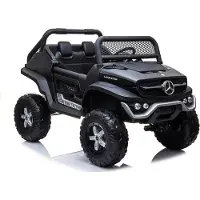 BOGI Mercedes Unimog, kinderauto voor 2 personen, terreinwagen, elektrische kinderauto, 4x4, 45W, 12V, 14AH, elektrische SUV, buggy, zwart