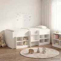 Prolenta Maison Exclusive - Loft bedframe met kast, 3 stuks, wit, houtvezel