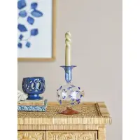 Creative Collection Kandelaar glas blauw Phila 11cm
