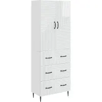 vidaXL Kastenset 2 st 66 x 34,5 x 90 cm Bewerkt hout Hoogglans Wit