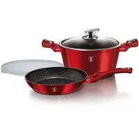 Berlinger Haus pannenset Burgundy aluminium rood/zwart 4 delig