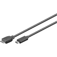 Goobay USB C naar Micro USB kabel | 0.6 meter | USB 3.0 (100% koper, Zwart)