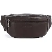 Harolds Leren gordeltas schoudertas Country Hipbag Plain Brown donkerbruin