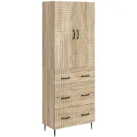 vidaXL Kast Set 2 st 66 x 34,5 x 90 cm Bewerkt hout Sonoma Eiken