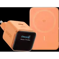 Anker Nano MagGo Draadloze Powerbank 5.000 mAh Oranje + Nano Oplader 45W Oranje