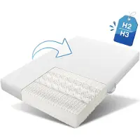 Flieks Matras 140x200, koudschuimmatras met afneembare hoes, schuimmatras, opvouwbaar matras met antislipdeeltjes, H3 & H2, hoogte 20 cm, 7-zone matras