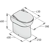 VETUS Wcs Electric Toilet 12v Wit 46 x 43 x 39 cm