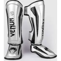 Venum Elite Kickboks Scheenbeschermer- SILVER/BLACK - M