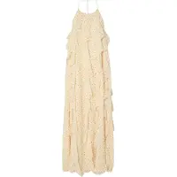 Y.A.S. YAS Dames Jurken Yasfinillo Halterneck Long - Geel - Maat 38