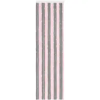 vidaXL Insecten Gordijn Chenille Zilvergrijs en Roze 56 x 200 cm