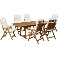 Beliani JAVA PREMIUM - Tuinset voor 6 - Gebroken wit - Acaciahout