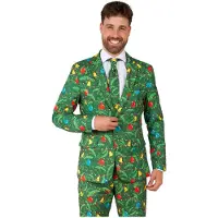Opposuits Christmas Green Tree - Light Up - Heren Pak - Kerst - Groen - Maat XL