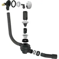 Hansgrohe Exafill afwerkset badvulling, afvoer en overloop Brushed Black Chrome