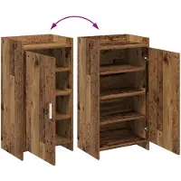 vidaXL Schoenenkast met opslag Oud hout 48 x 36 x 92 cm Bewerkt hout