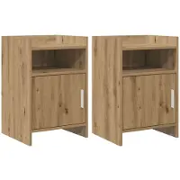 vidaXL Nachttafels 2 st Artisanaal eiken 40 x 36 x 60 cm Bewerkt hout