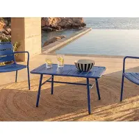 Vente-unique Metalen salontafel voor in de tuin - Nachtblauw - MIRMANDE van MYLIA