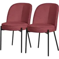 ML-Design Eetkamerstoelen set van 2 rood met rugleuning, gestoffeerde stoelen voor eetkamer & keuken