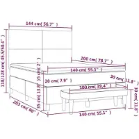 vidaXL Boxspring met matras fluweel donkerblauw 140x200 cm