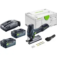 Festool PSC-E 18 EB-Basic accu-pendelzaag 18 V 40 mm + 2x accu 8,0 Ah + oplader + Systainer