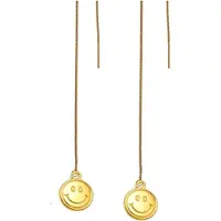 Charme Bijoux Doortrek oorbellen - 14K goud plating -Smiley-