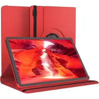 Ntech Hoes Geschikt voor Samsung Galaxy S11– 360° draaibaar tablethoes Rood - Tablet Hoes Draaibaar Cover Case