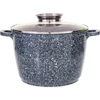 Klausberg 7525 - Kookpan met deksel - marmer grijs - 24 cm - 6.2 liter