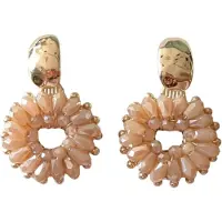 Charme Bijoux Oorbellen -Fleur -Champagne -goud plating-