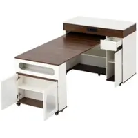 STILVORA Keukeneiland 50,5-187,5cm – Uitschuifbare Eettafel Met Stopcontacten – Met Lade En Glazen Deuren – Voor Keuken/Eetkamer – MDF – Zonder Matras – Wit Noten