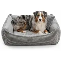 4L Textil Molly Kattenbed, wollige kattenmand, kattensofa, behaaglijk hondenbed, kleine honden, kattenmand, wasbaar, hondenmand voor puppy's, grijs, 60 x 40 cm, grijs