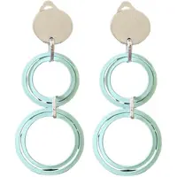Charme Bijoux Clip oorbellen -Luna -mintgroen zilverkleur- geen gaatje-