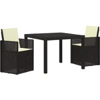 vidaXL Tuinset, 3 stuks, antraciet en crème, kunststof (PP)