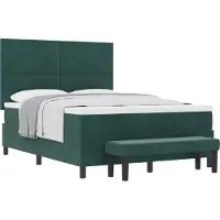 vidaXL Boxspring bed met hoofdeinde Donkergroen 200 x 160 cm Fluweel