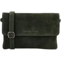 Hide & Stitches Brazos Schoudertas - Clutch - Crossbody - Suede - Leer - Leren Dames Tas - Olijfgroen