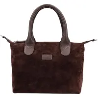 Charm London Suède Handtas / Schoudertas Medium Buckingham Royale Donker Bruin
