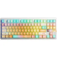 Acme AULA Gasket F87 Pro V2, toetsenbord in de kleur "Orange Soda" met Kailh Meteorite-switches, ijscreme-thema en RGB-verlichting