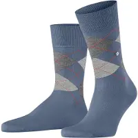 Burlington blauw sokken katoen geruit