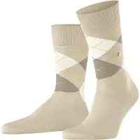 Burlington Manchester gedessineerd katoen sokken heren beige - maat 40-46