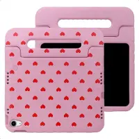 IMoshion Kidsproof Design Backcover met handvat voor de Apple iPad 11 (2025) 11 inch A16 / iPad 10 (2022) 10.9 inch - Rode hartjes
