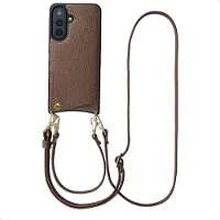 Selencia Nova Telefoonhoes met Koord en Pashouder voor de Samsung Galaxy A57 (5G) - Mocha Brown