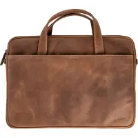 Accezz Leather Laptop Tas - 16" - Bruin