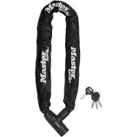 Master Lock Keyed steel chain 90cm x Ø 8mm w/2 keysnylon sleeve - colour : black - 8391EURDPRO