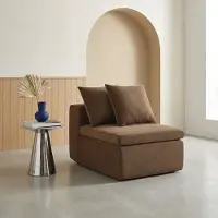 Sweeek Fauteuil voor modulaire bank chenille stof 1 zitplaats Bruin