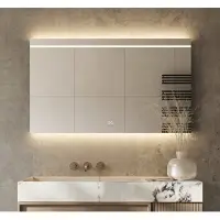 Schaere - Badkamerspiegel - Directe en Indirecte Verlichting - Spiegel Verwarming - Touch Sensor - Kleurenwissel - 120X70 cm