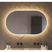 Schaere - Ovalen Badkamerspiegel - LED Verlichting - Spiegel Verwarming - Touch Sensor - Dimfunctie - 120x60 cm