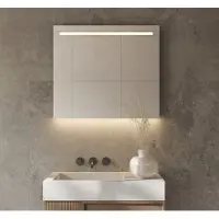 Schaere Badkamerspiegel met LED verlichting, verwarming, sensor en dimfunctie 80x70 cm