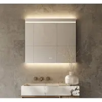 Schaere - Badkamerspiegel - Directe en Indirecte Verlichting - Spiegel Verwarming - Touch Sensor - Kleurenwissel - 80X70 cm