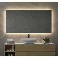 Schaere Badkamerspiegel met indirecte verlichting, verwarming, instelbare lichtkleur en dimfunctie 140x70 cm