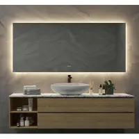 Schaere Badkamerspiegel met indirecte verlichting, verwarming, instelbare lichtkleur en dimfunctie 160x70 cm